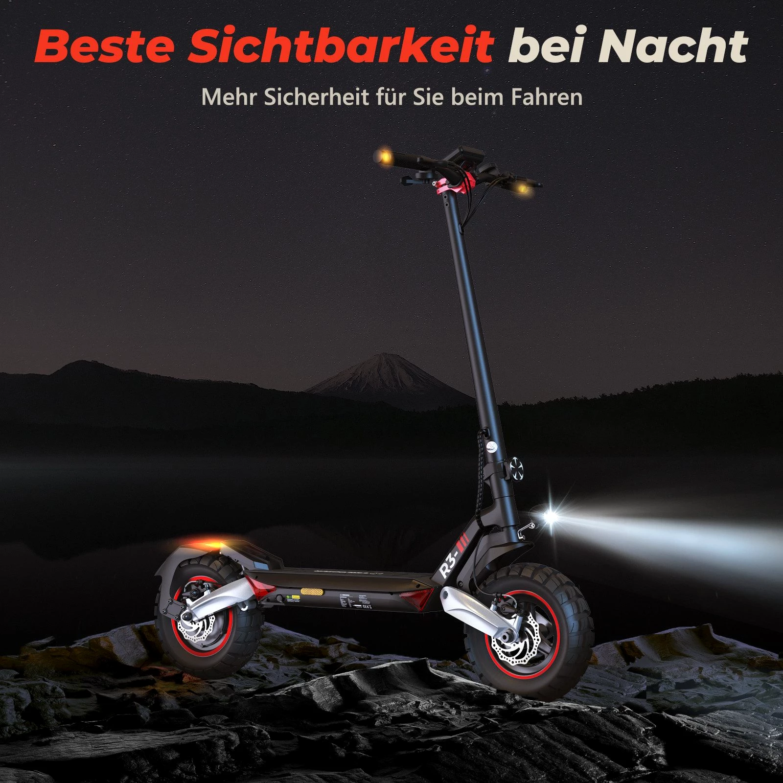 iscooter E-Scooter 10 Zoll Offroad Elektroroller mit Straßenzulassung 80-100km Reichweite, 500