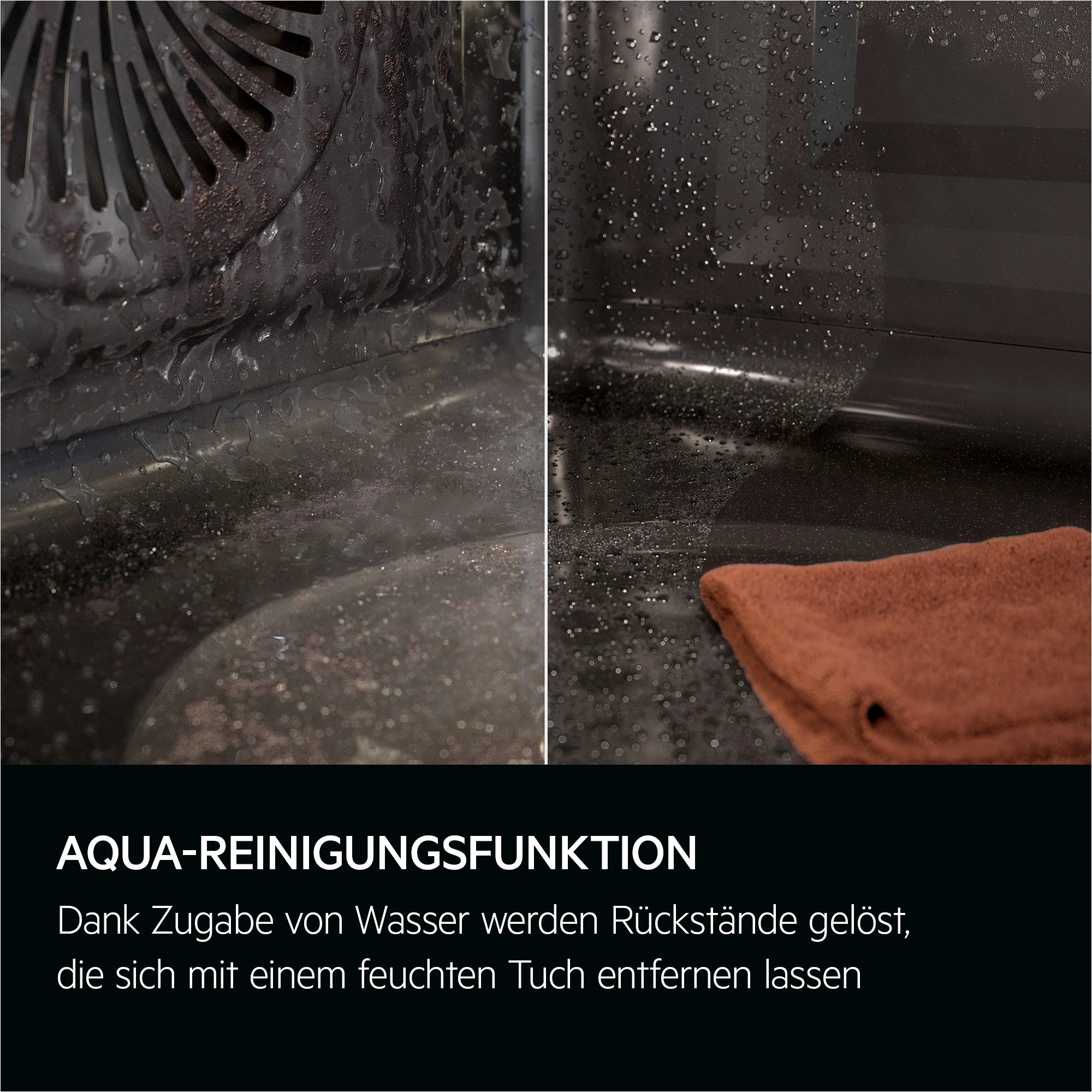AEG Backofen-Set HH24BSISML, mit 1-fach-Teleskopauszug, Aqua Clean