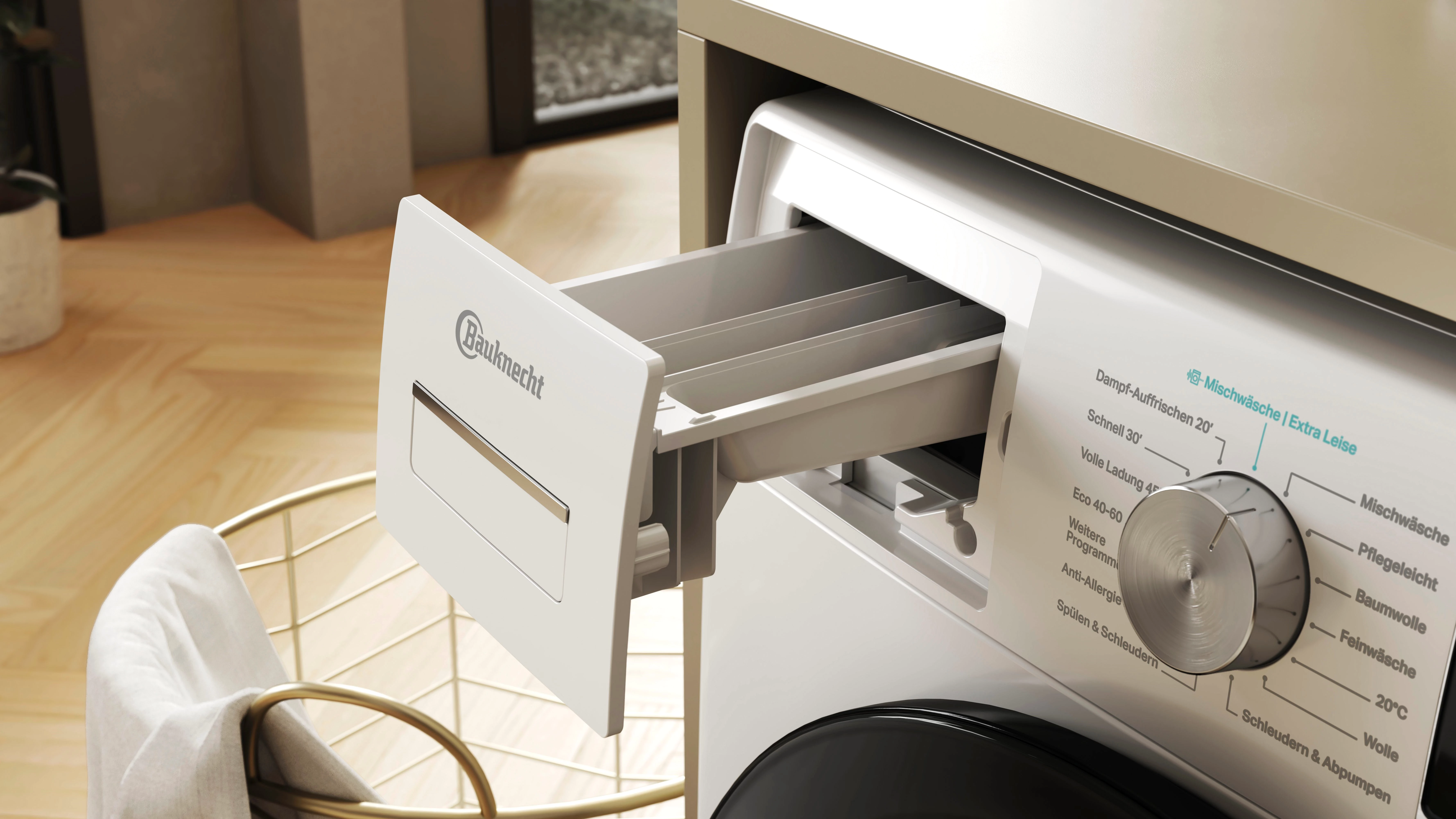 BAUKNECHT Waschmaschine B6R 88E SILENCE DE, 8 kg, 1400 U/min, Dampfprogramm, besonders leise