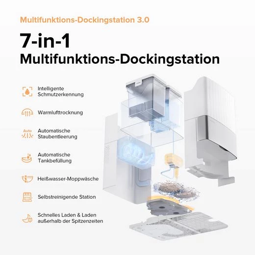 Roborock Nass-Trocken-Saugroboter Roborock Qrevo Master Saugroboter mit 3.0 Dockingstation Weiß