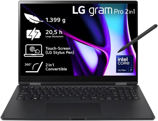 LG Gram Pro 2in1 16&quot; Laptop, OLED-Touchscreen, 16GB RAM, Windows 11 Home