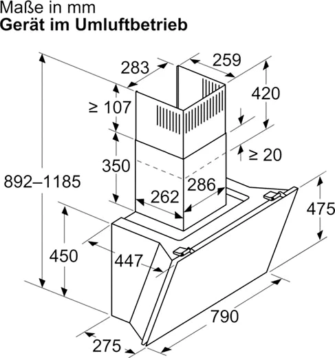 SIEMENS Kopffreihaube LC81KAN60 Serie iQ500 LC81KAN60