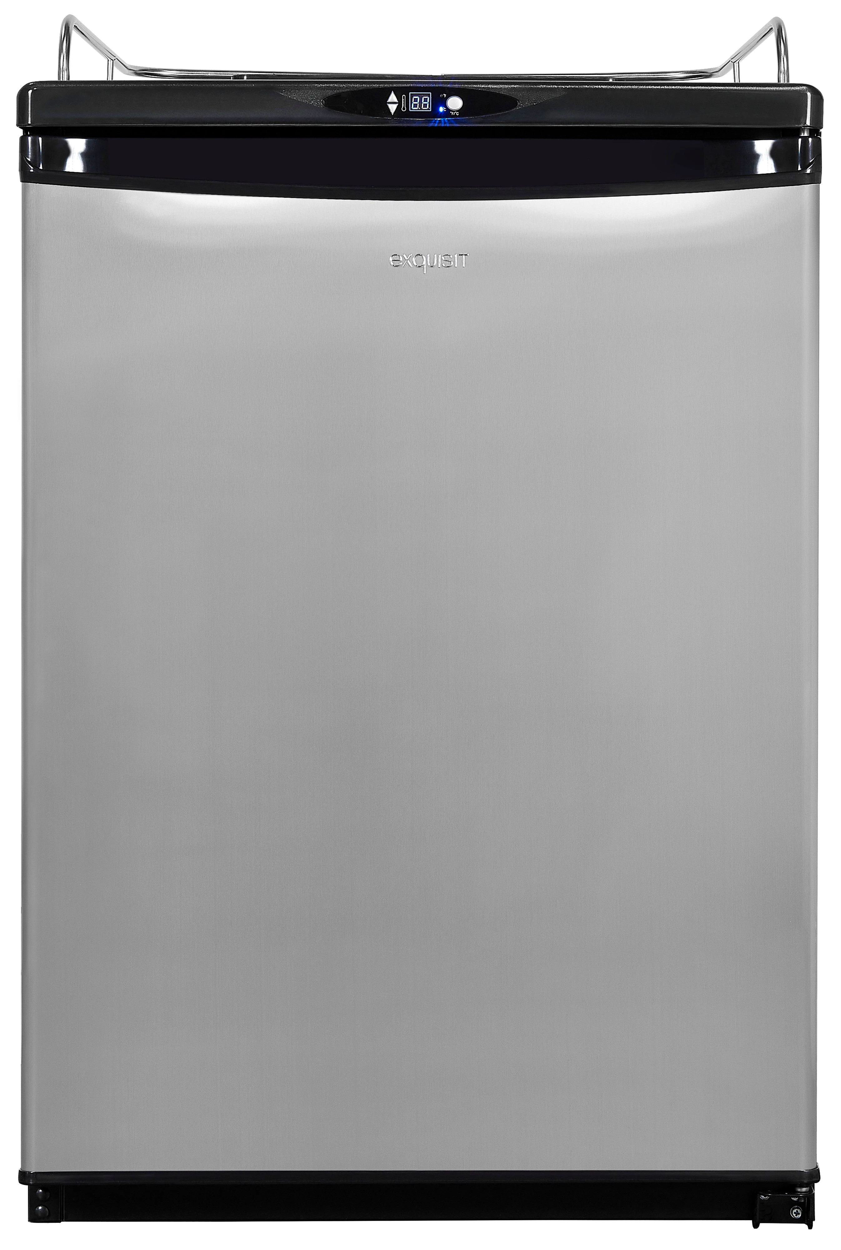 exquisit Getränkekühlschrank BK160-HE-300G inox, 100 cm hoch, 61,5 cm breit