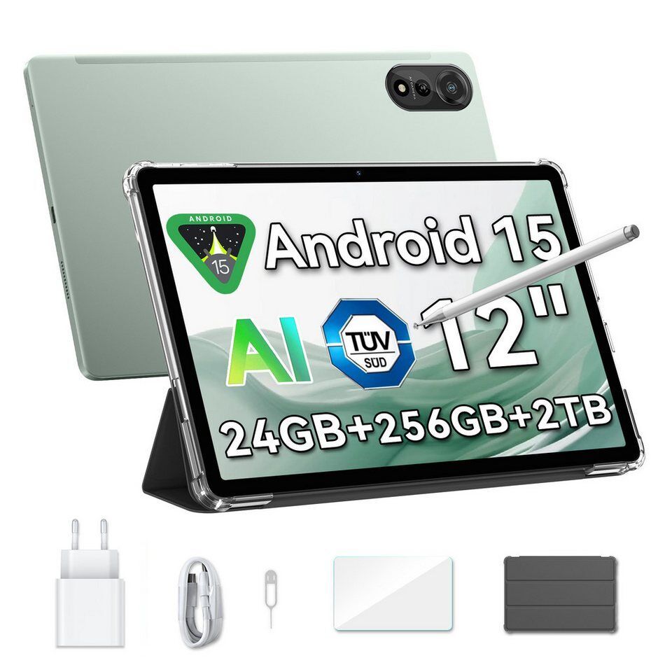 blackview 12 " Mega2 Android 15 4G LTE 2,4K 8GB/12GB+256GB Tablet (12", 256 GB,
