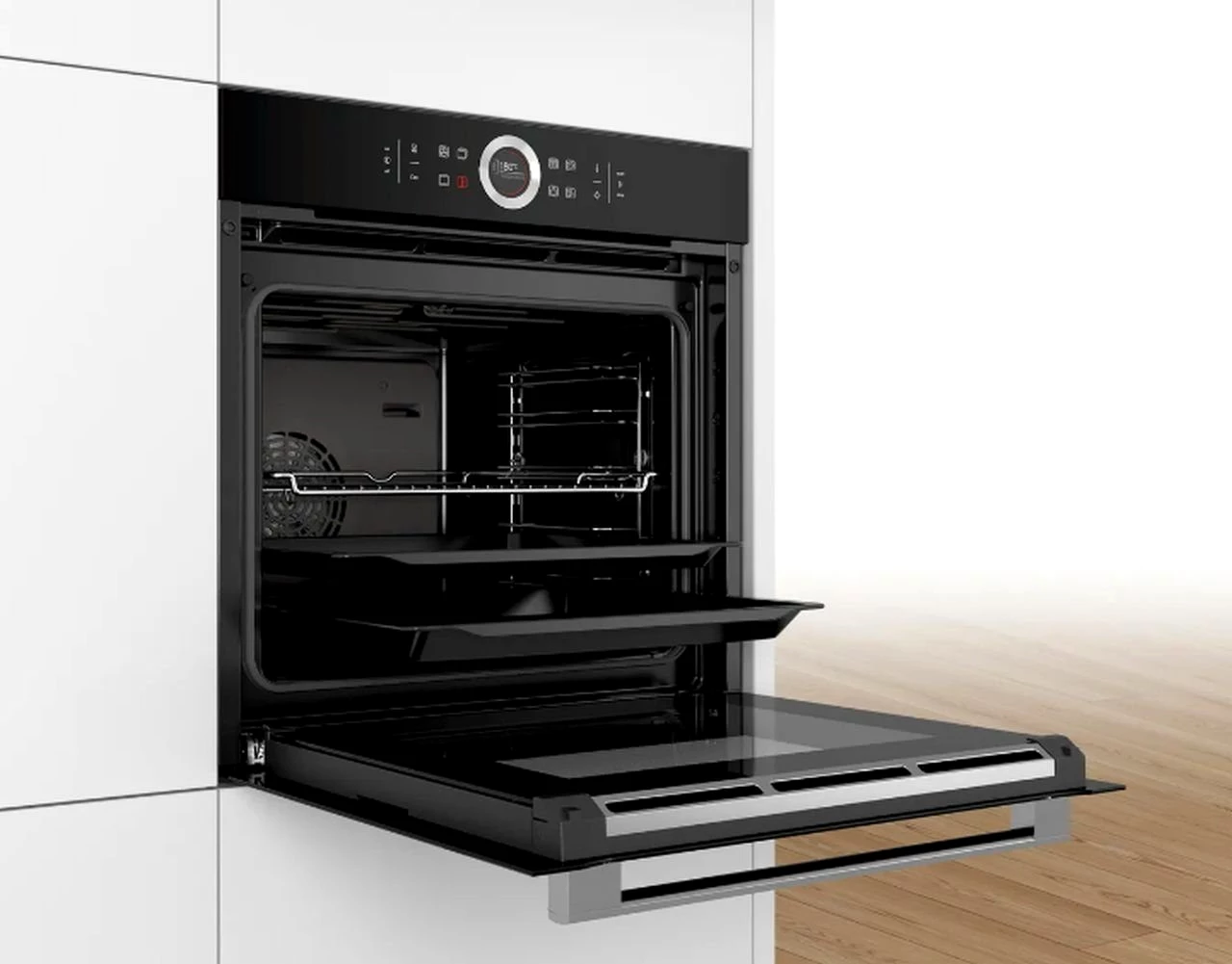 BOSCH Backofen-Set 4D-Heißluft AutoPilot + Keenberk Induktionskochfeld PowerBooster 60 cm