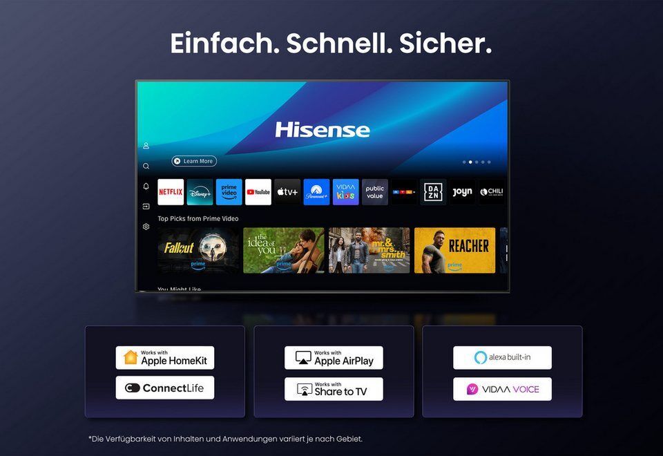 Hisense 55E89Q QLED Mini LED-Fernseher (139 cm/55 Zoll, 4K Ultra HD, Smart-TV, 4