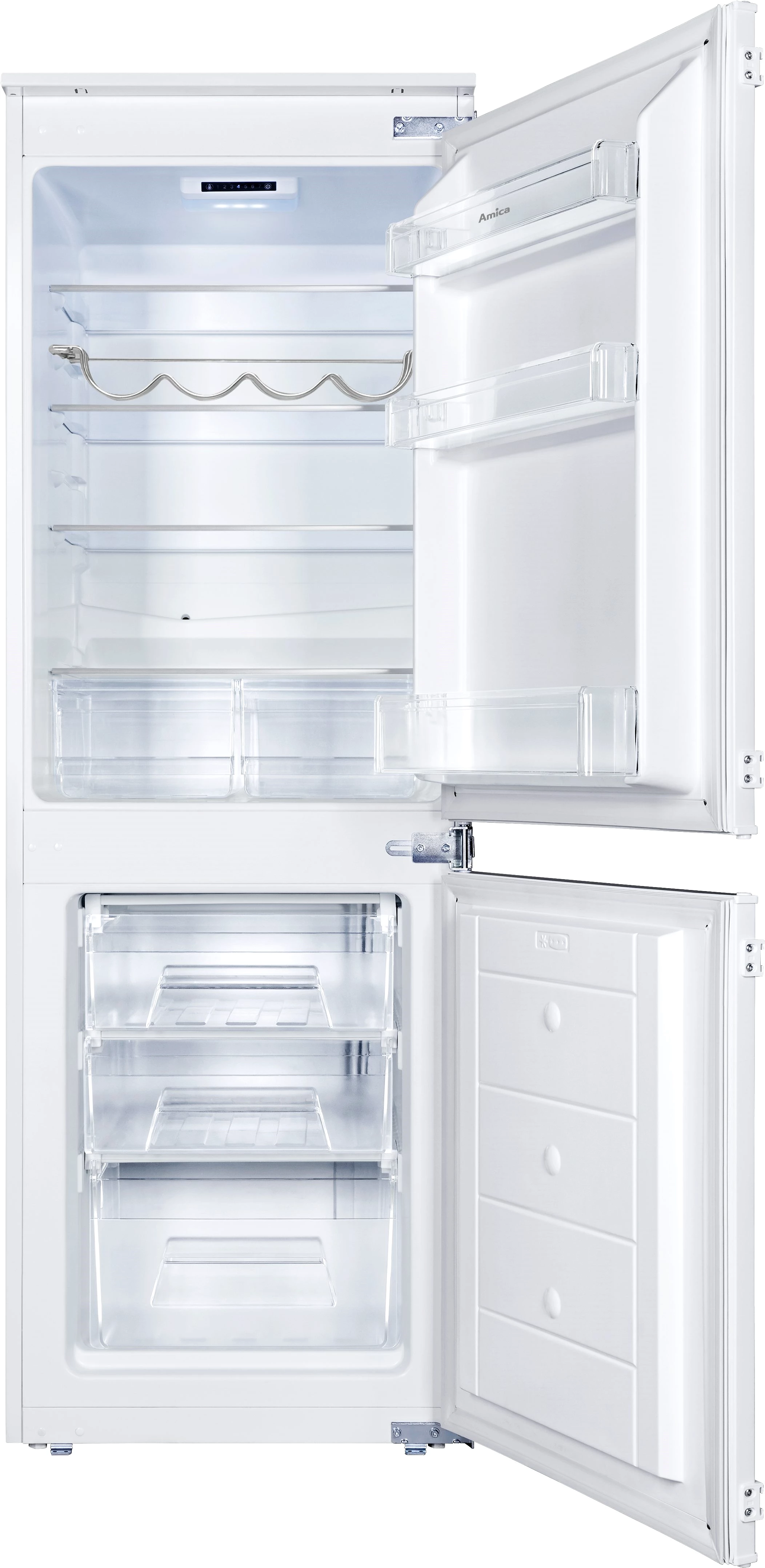 Amica Einbaukühlgefrierkombination EKGCS 385 911, 157,4 cm hoch, 54 cm breit, Tür-Offen-Alarm
