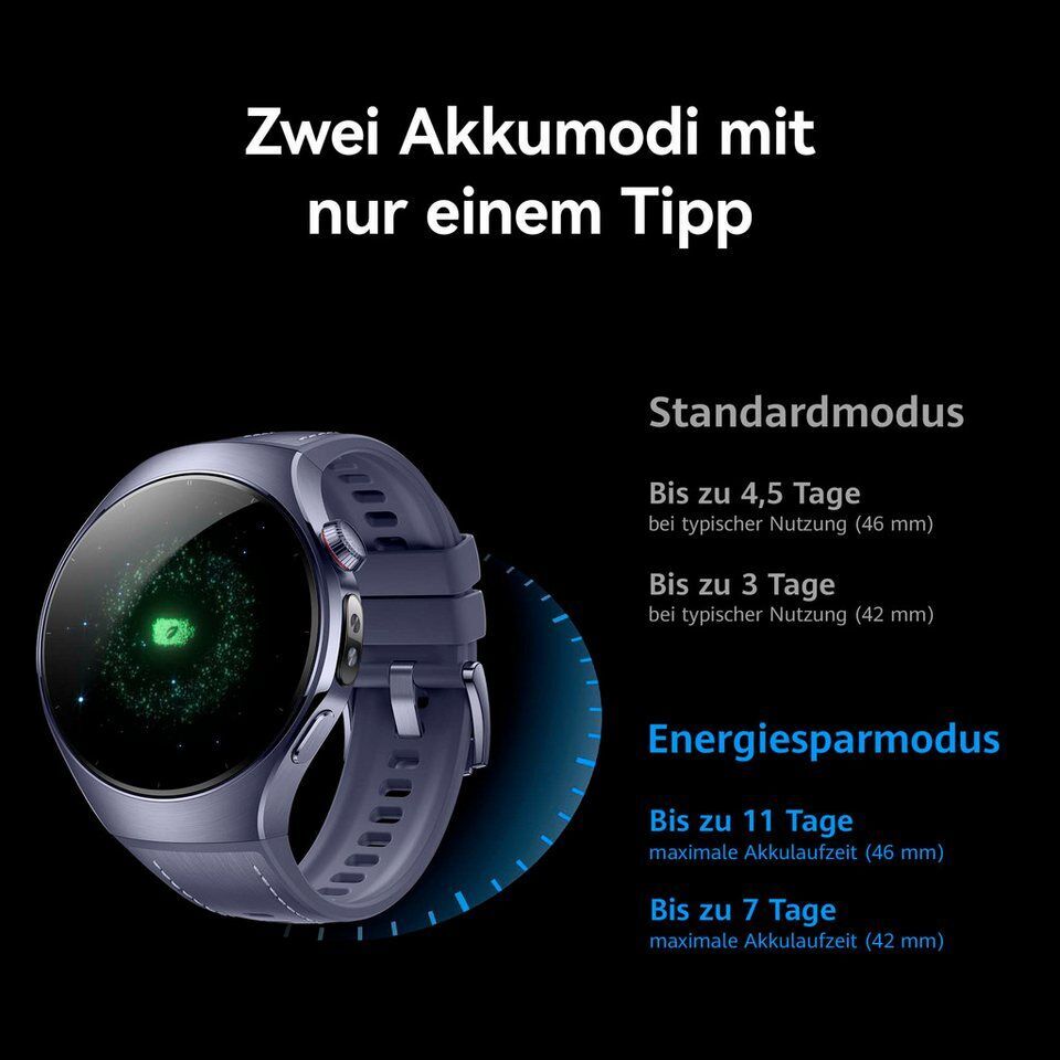 Huawei WATCH 5 42mm Smartwatch (3,5 cm/1,38 Zoll, Harmony OS), X-TAP, Health Gla
