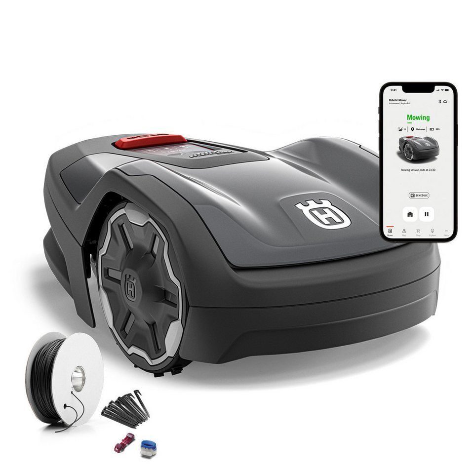Husqvarna Rasenmähroboter Aspire R4, für 400 m² Fläche, Akku Rasenmäher Roboter,