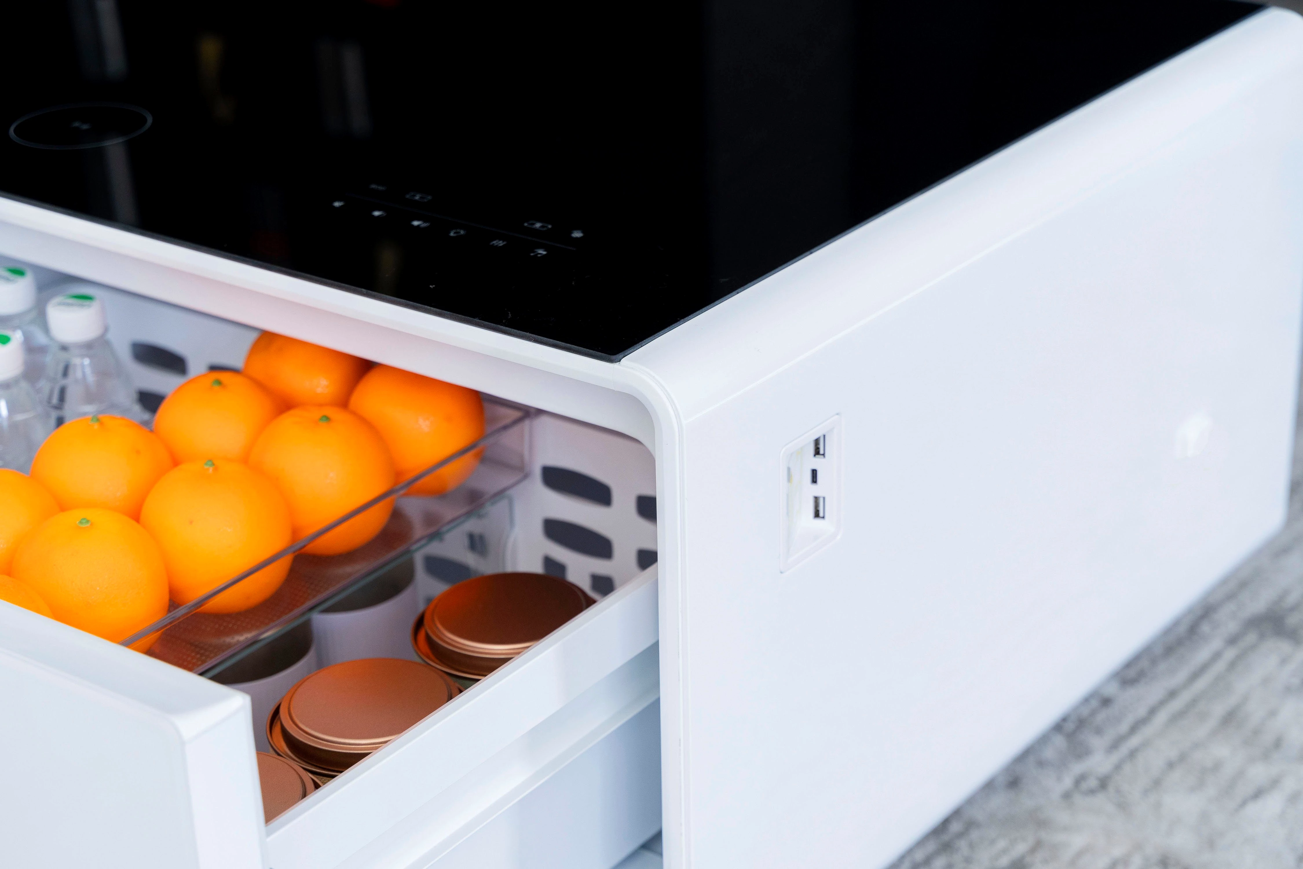 Caso Getränkekühlschrank 793, 46 cm hoch, 130,5 cm breit, Loungetisch mit Kühlfächern