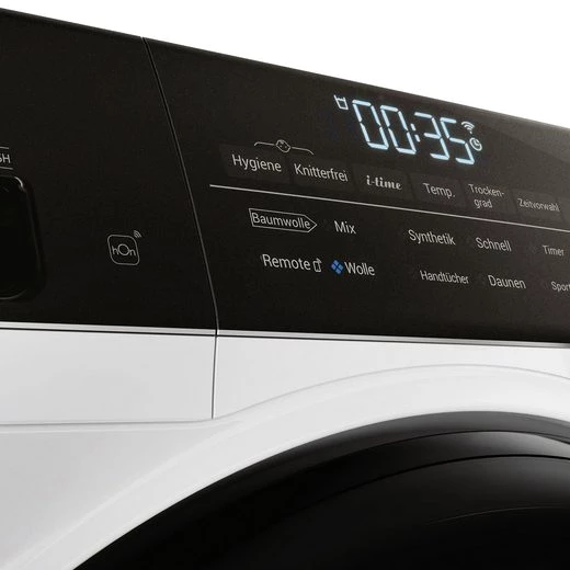 Haier Wärmepumpentrockner weiss HD90-A3TEAM5, 9 kg, Smart hOn App mit künstlicher Intelligenz