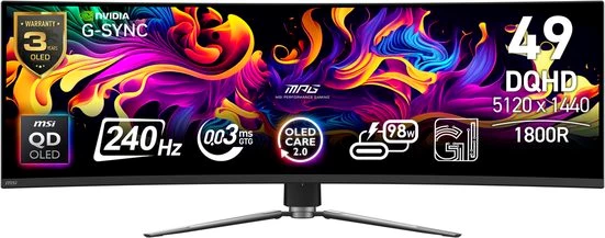MSI MPG 491CQPX QD-OLED Curved-Gaming-Monitor