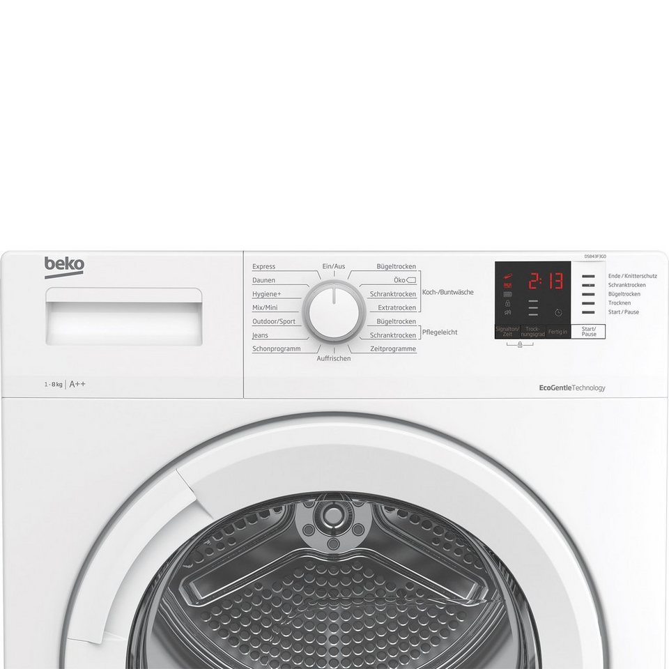 BEKO Wärmepumpentrockner DS843F3G0, Programmanzahl: 15