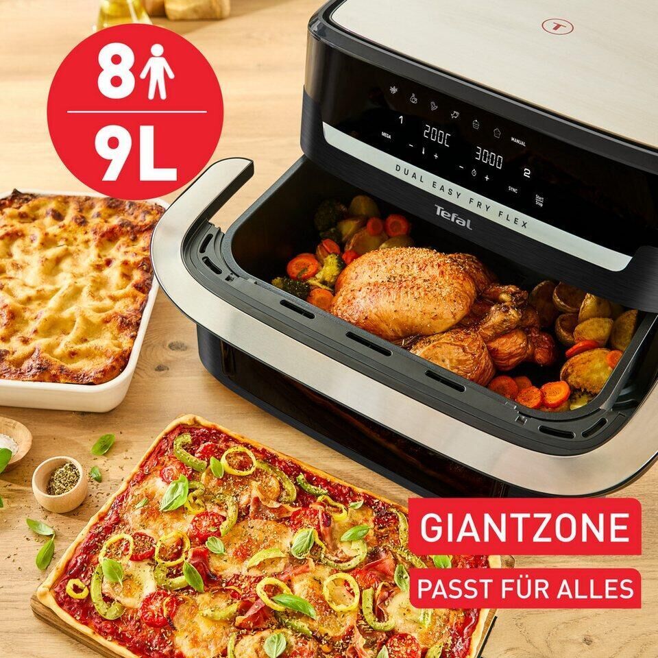 Tefal Heißluftfritteuse Easy Fry Flex, Flex-Cook-Technologie dank Schnelltrennwa