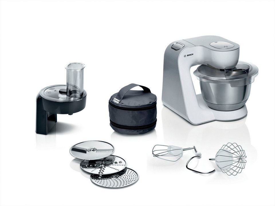 BOSCH Küchenmaschine Serie 4 MUM58210, Durchlaufschnitzler, 3 Scheiben, weiß, 10