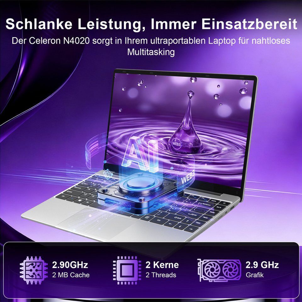 bvate B5/B8 Laptop, 14 Zoll, N4020, 6GB/8GB RAM, 256GB SSD Notebook Notebook (35