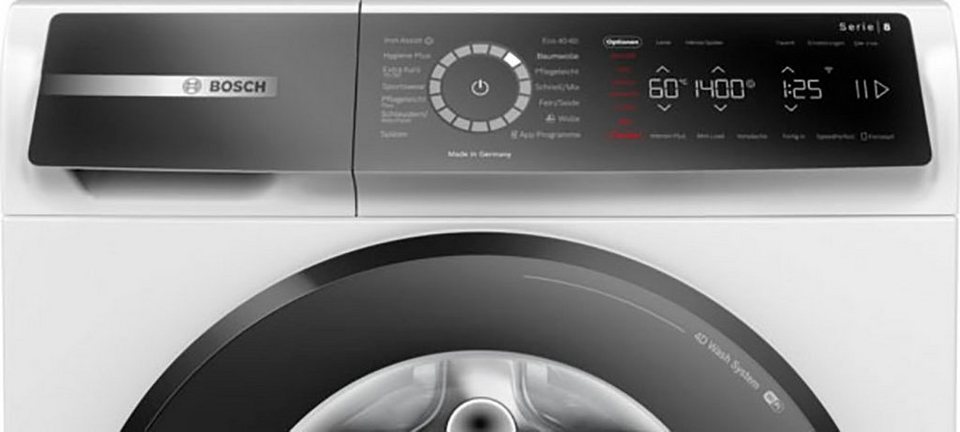 BOSCH Waschmaschine Serie 8 WGB244010, 9 kg, 1400 U/min, Knitter-Programm Iron A