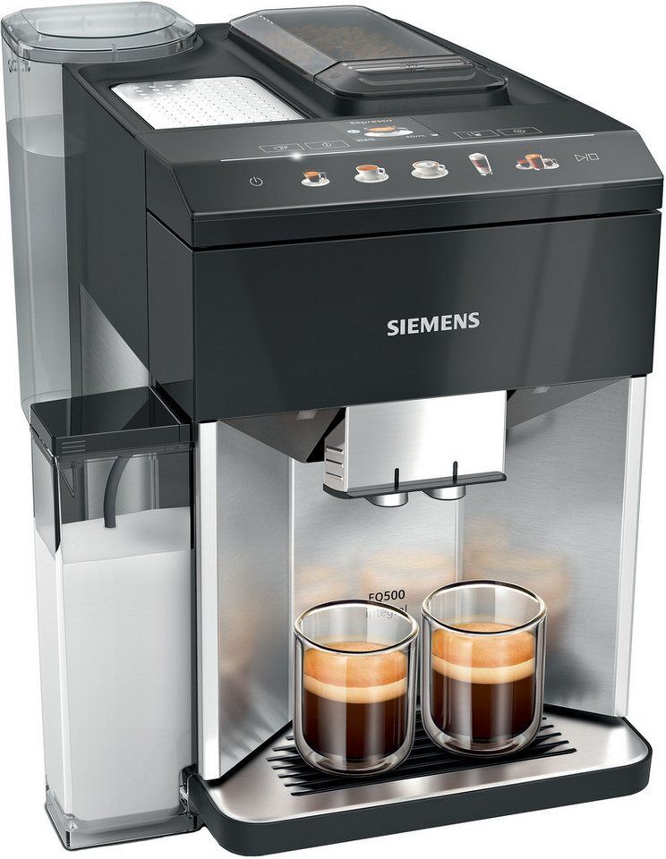 SIEMENS Kaffeevollautomat EQ500 integral TQ517D03, intuitives Farbdisplay, Doppe