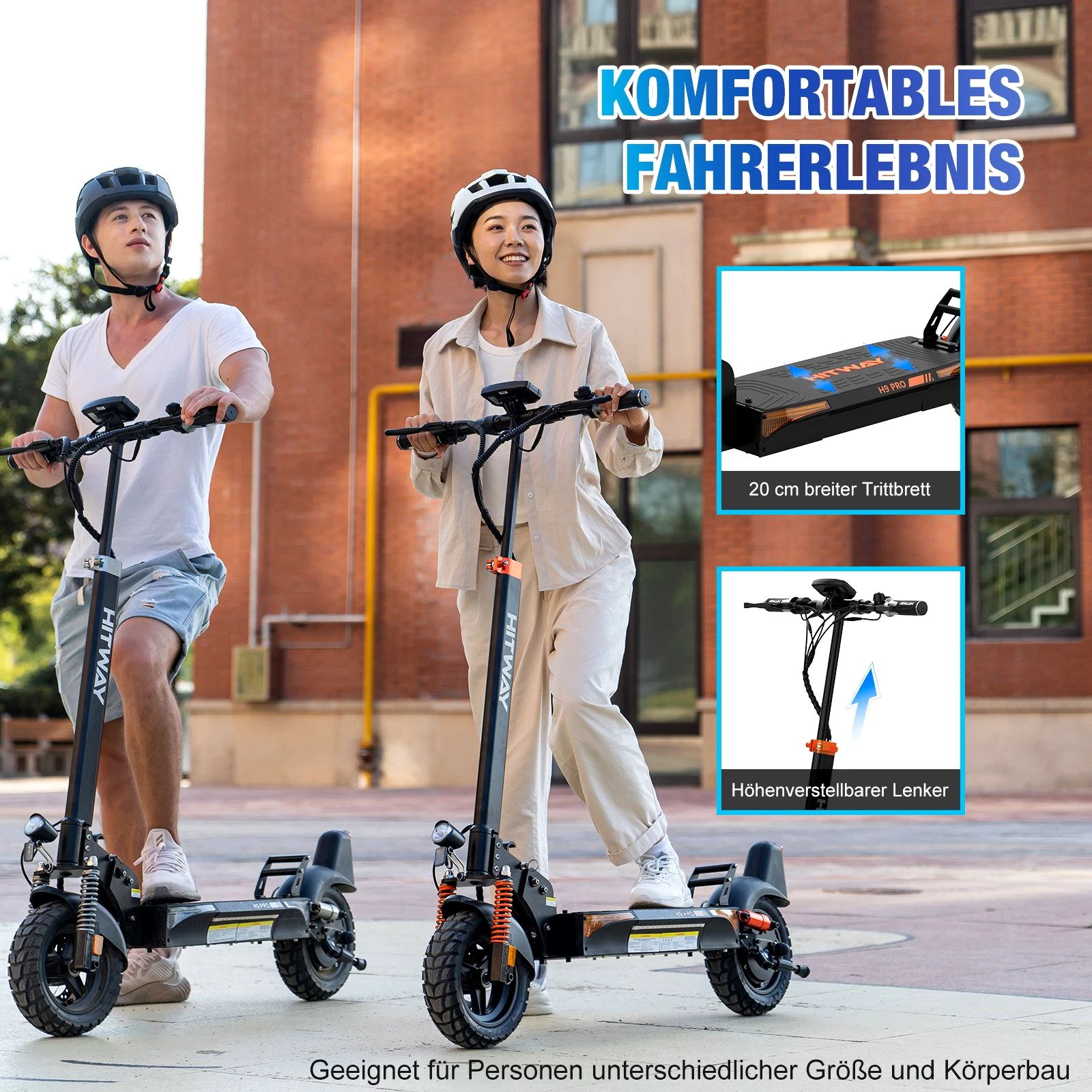 HITWAY E-Scooter 10 Zoll, mit Straßenzulassung ,500W Motor, Max 110km,20.8Ah/27Ah. 500,00 W, 20