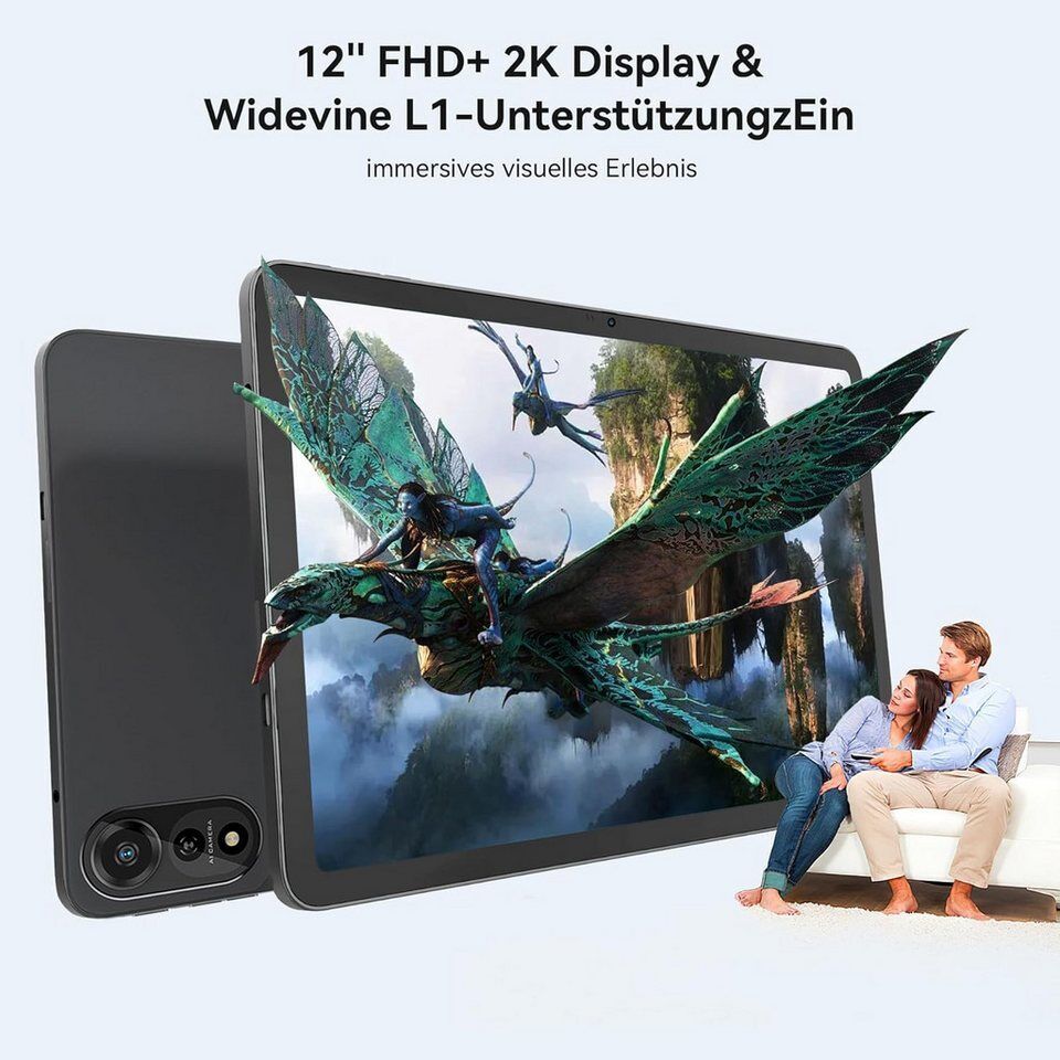 blackview 12 " Mega2 Android 15 4G LTE 2,4K 8GB/12GB+256GB Tablet (12", 256 GB,