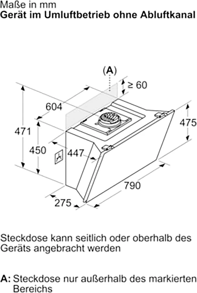SIEMENS Kopffreihaube LC81KAN20 Serie iQ500 LC81KAN20