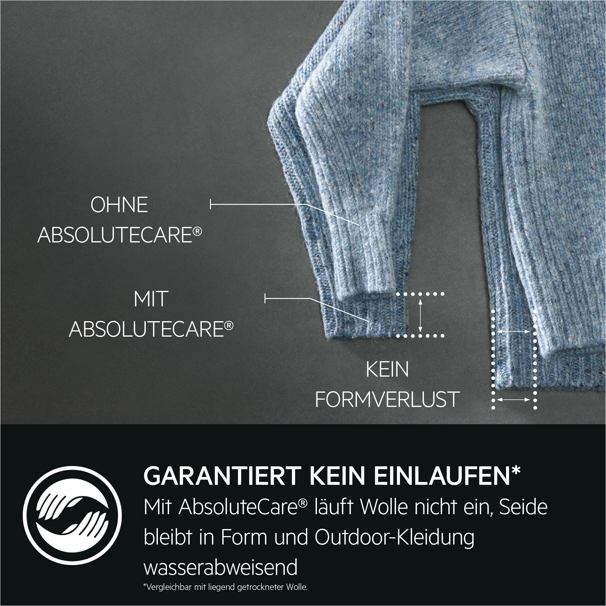 AEG Wärmepumpentrockner Serie 9000 TR9T75680, 3D-Scan-Restfeuchteermittlung