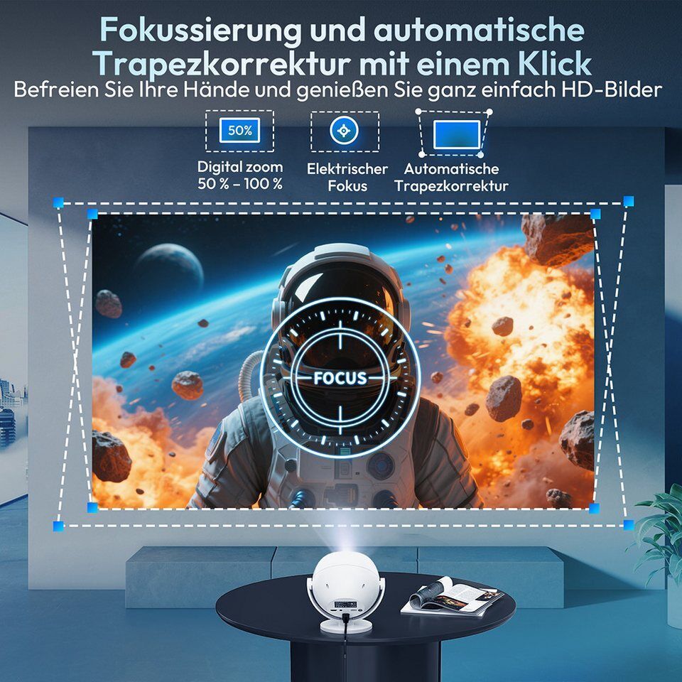 XGODY Gimbal A2-Mini-Beamer LCD-Beamer (12000 lm, 10000:1, 1920 X1080P px, BT 5.
