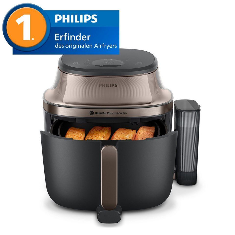 Philips Heißluftfritteuse NA547/07 Steam Airfryer 5000 Series mit EasySlide, 7,2
