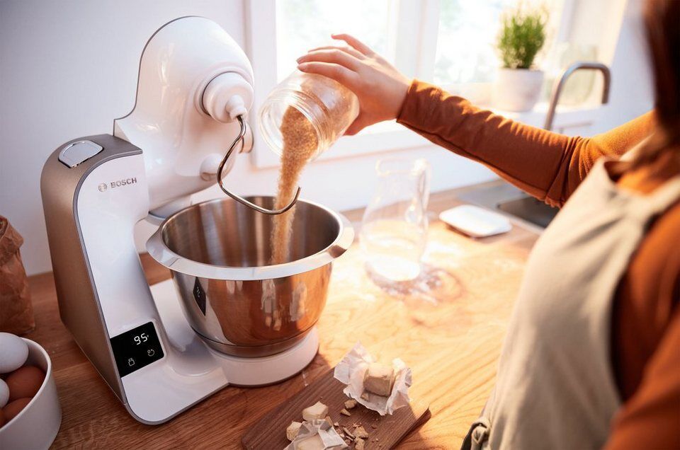 BOSCH Küchenmaschine Serie 4 MUM5XW20, integr. Waage, Durchlaufschnitzler, weiß/