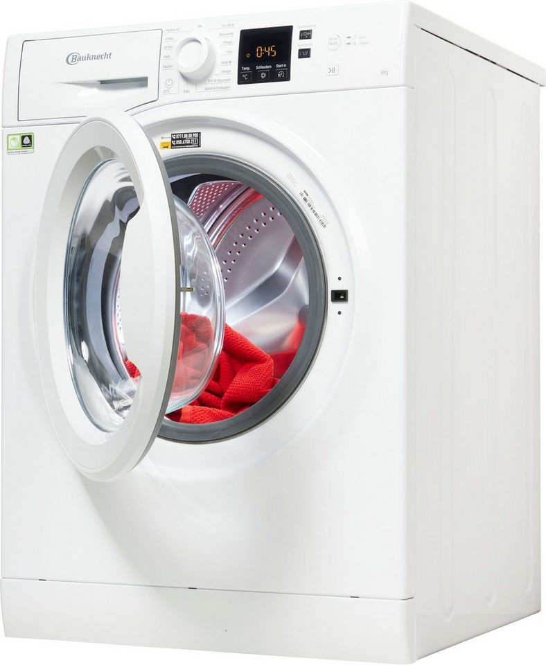 BAUKNECHT Waschmaschine WWA 843 B, 8 kg, 1400 U/min