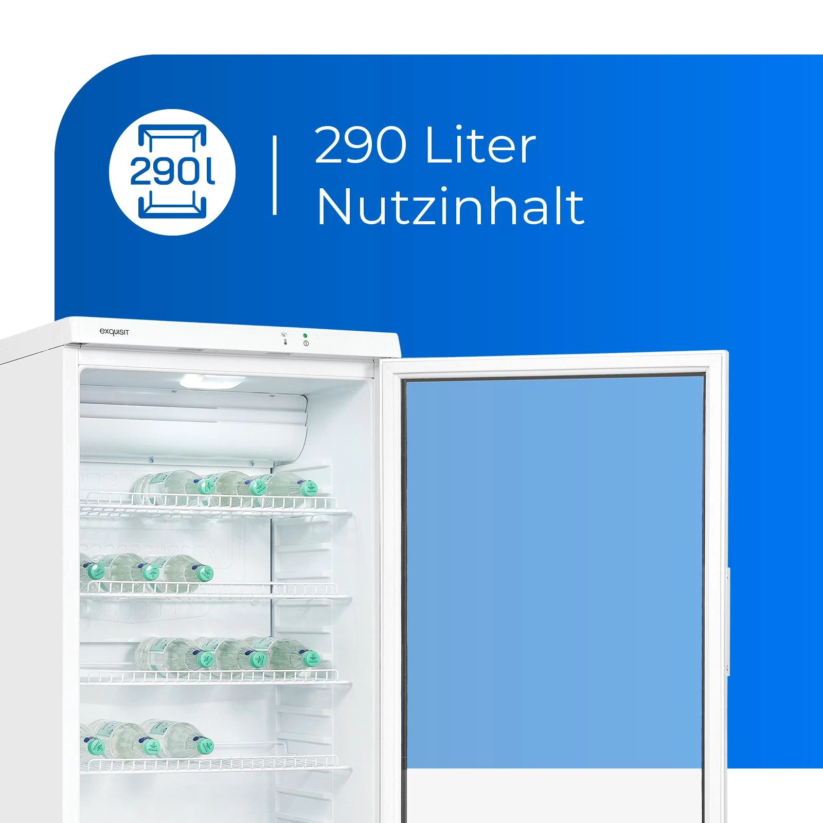 exquisit Getränkekühlschrank GKS290-GT-280E weiss, 145 cm hoch, 60 cm breit