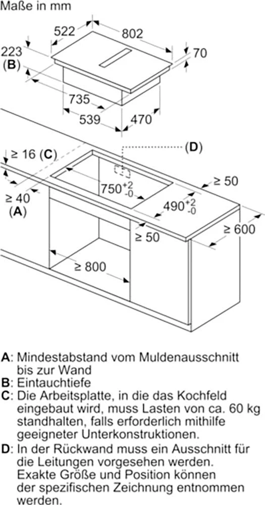 SIEMENS Kochfeld mit Dunstabzug iQ300 ED811BS16E