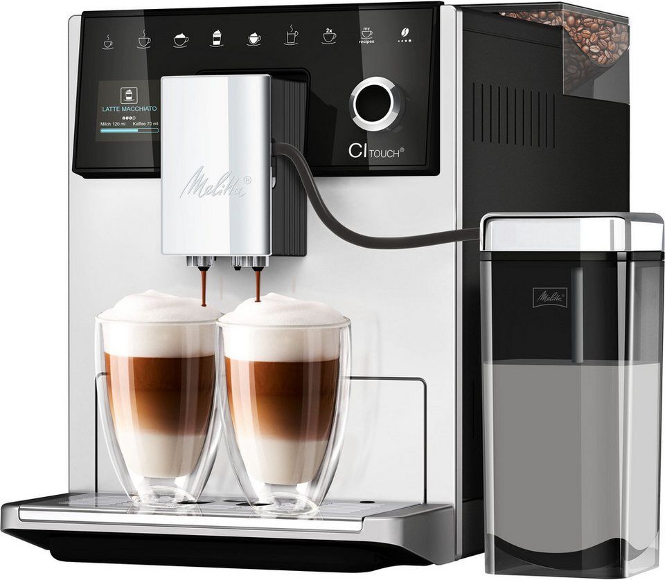 Melitta Kaffeevollautomat CI Touch® F630-111, silber, 10 Kaffeerezepte, 2-Kammer