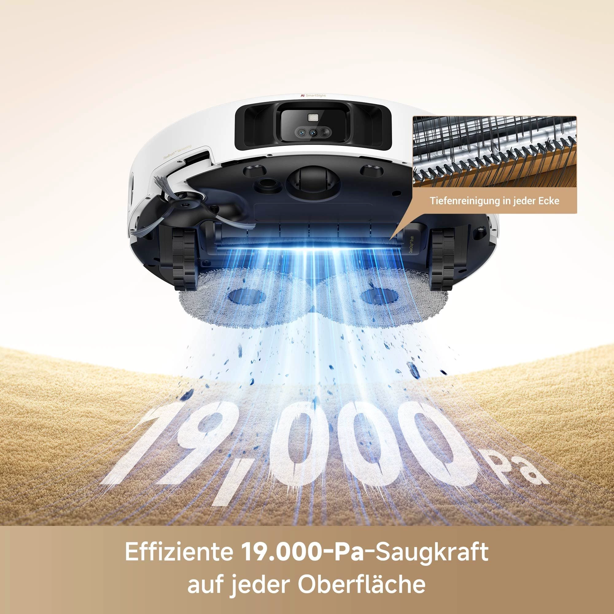 Dreame Saugroboter Mova P50 Pro Ultra mit Wischfunktion, 700 W, 19000Pa Saugkraft