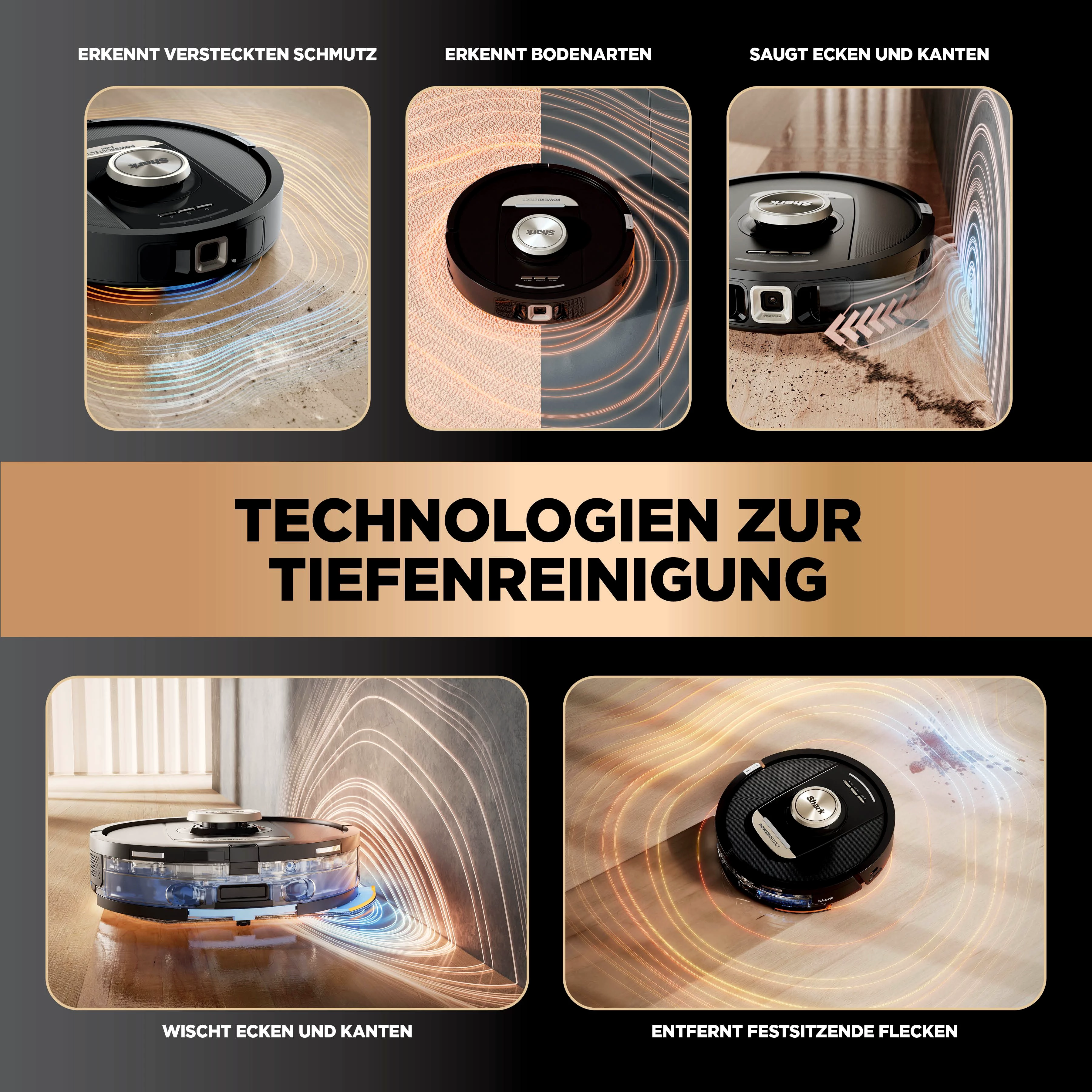 Shark Nass-Trocken-Saugroboter PowerDetect NeverTouch Pro2-in-1 Saug- und Wischroboter RV2800ZEEU