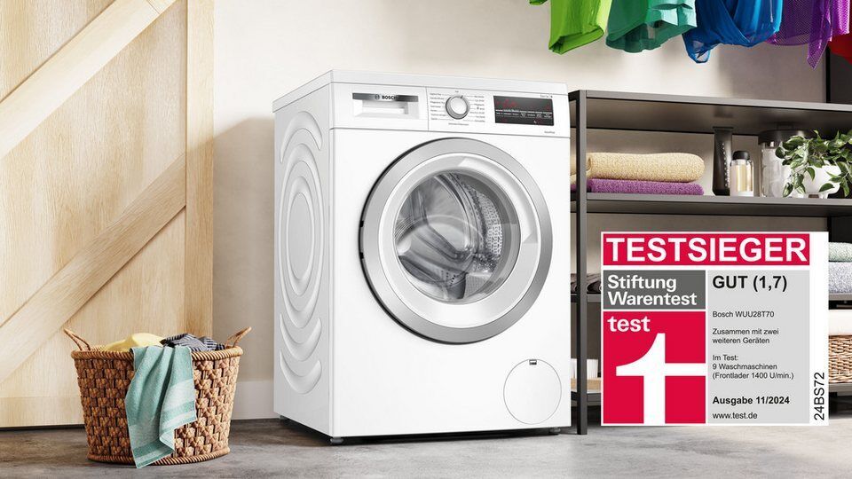 BOSCH Waschmaschine WUU28T70, 8 kg, 1400 U/min, unterbaufähig, Speed Perfect, Hy