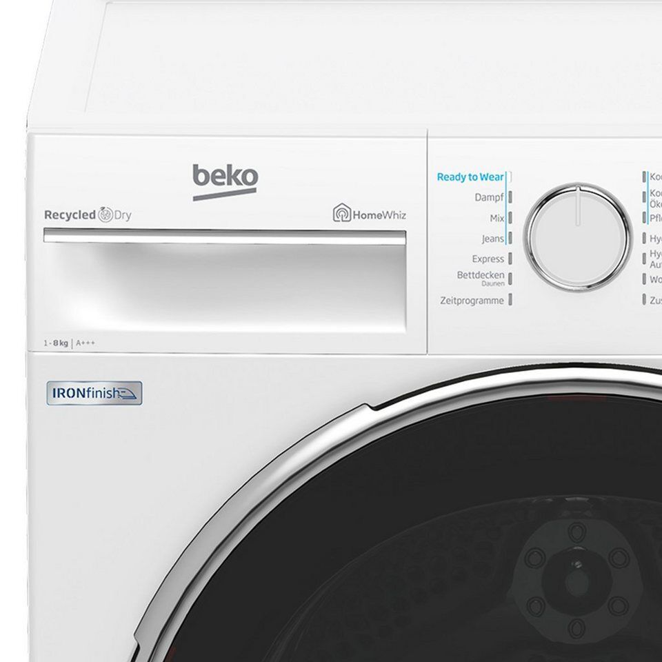 BEKO Wärmepumpentrockner B5T62243W, Knitterschutz, WiFi, Silent-Programm, Allerg