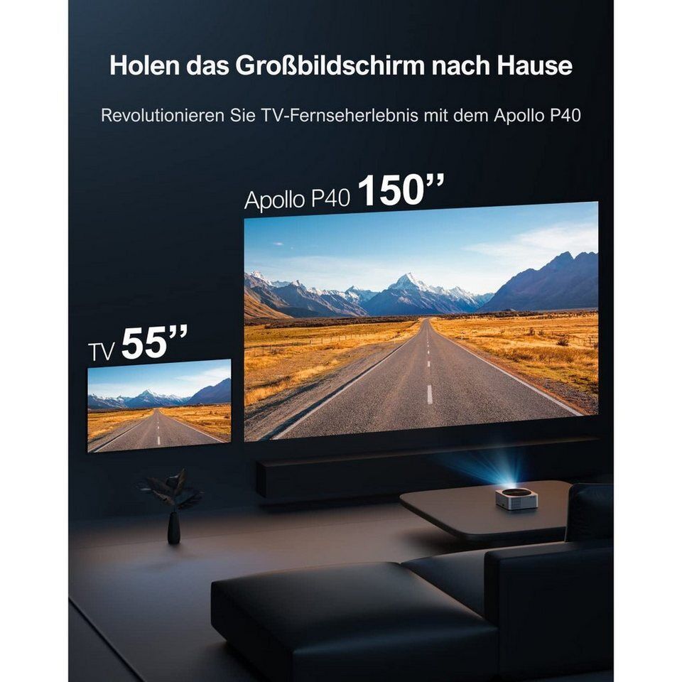 Ultimea Apollo P40 Full HD Native 1080P Beamer (21000 lm, 15000:1, 1920 x 1080 p