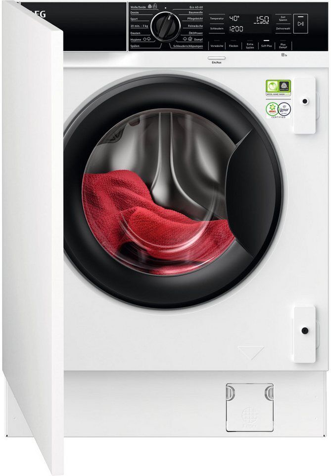AEG Einbauwaschmaschine 8000 LR8BI7480, 8 kg, 1400 U/min, PowerClean: Vollständi