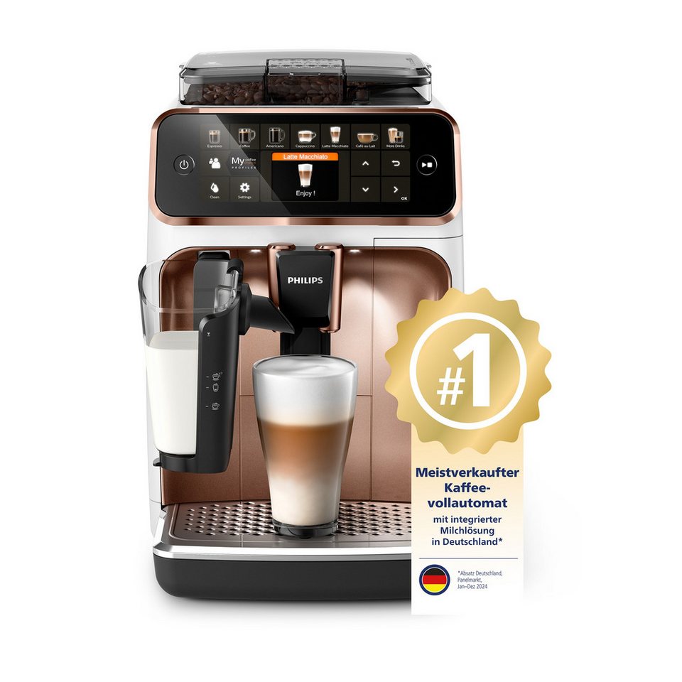 Philips Kaffeevollautomat 5400 Series EP5443/70 LatteGo, 12 Kaffeespezialitäten