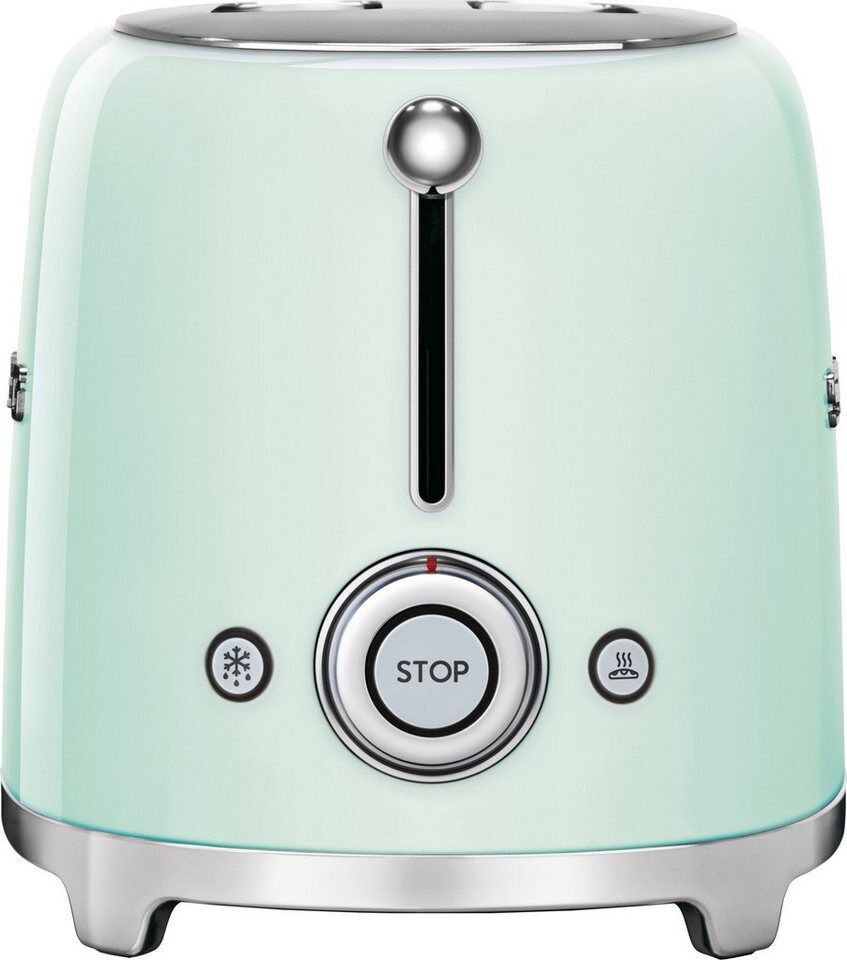 Smeg Toaster TSF01PGEU, 2 kurze Schlitze, für 2 Scheiben, 950 W