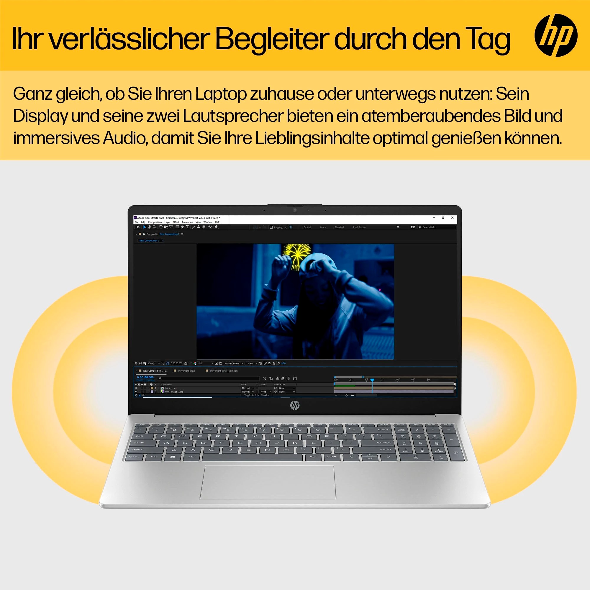 HP 15-fc0230ng Notebook (39,6 cm/15,6 Zoll, AMD Ryzen 3 7320U, Radeon Graphics, 512 GB SSD)