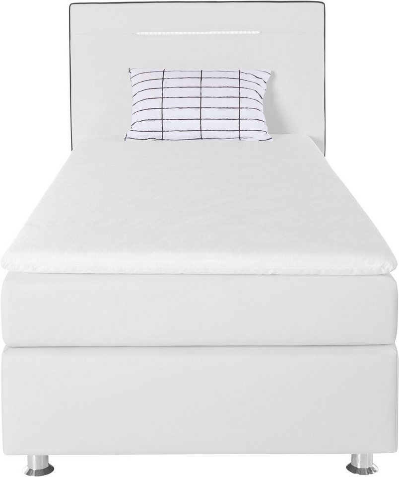 COLLECTION AB Boxspringbett London, inklusive Topper und Kissen, mit LED-Beleuch