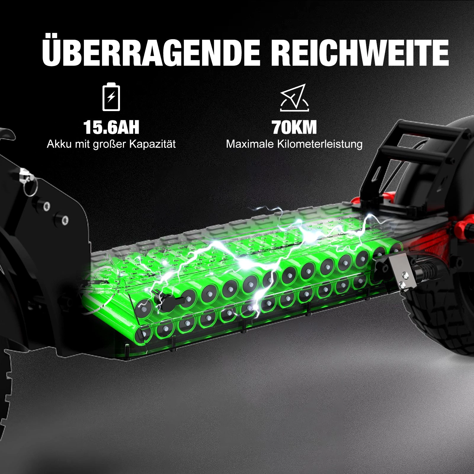 HITWAY E-Scooter 10&quot;Elektroroller mit Straßenzulassung15,6/20,8/27Ah Akku 70-110km, 500,00 W