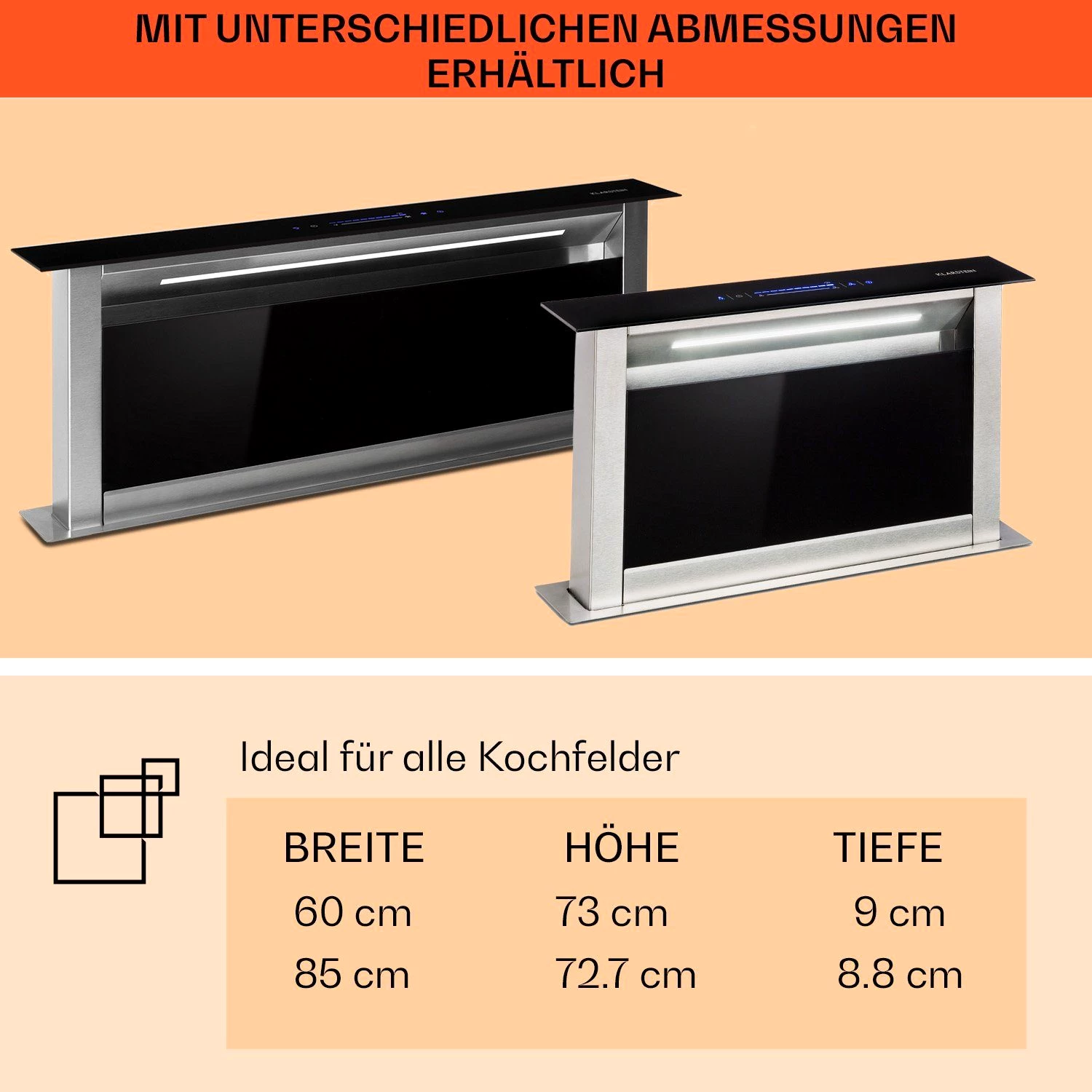 Klarstein Deckenhaube Royal Flush Eco Serie CGCH3-RoyalFlush90-E Royal Flush Eco