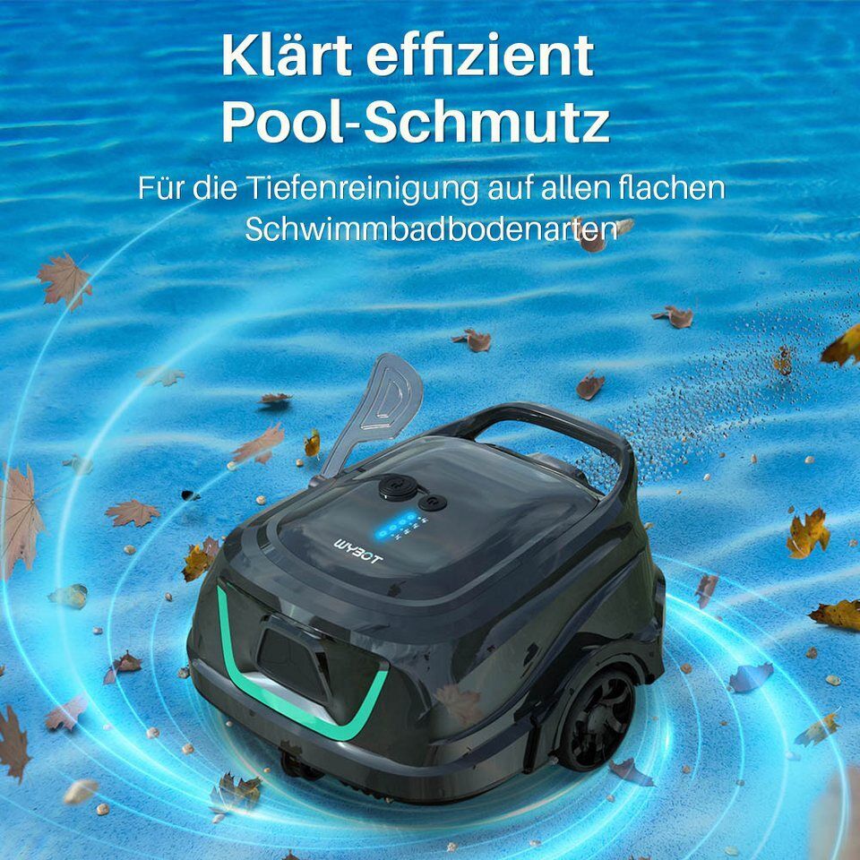 WYBOT Poolroboter A1 Kabelloser Pool-Saugroboter, Doppelfilter, 120 min Laufzeit