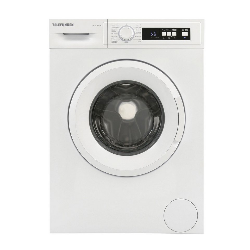 Telefunken Waschmaschine W-01-52-W, 5 kg, 1000 U/min, Mit Mengenautomatik und Üb