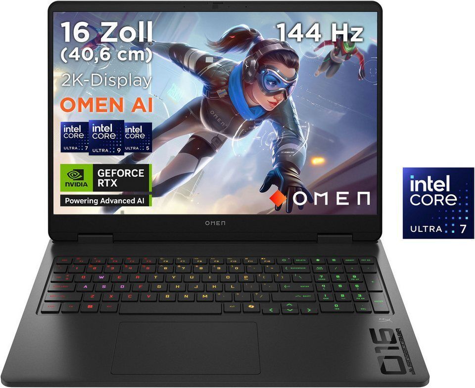 HP OMEN 16-am Intel Gaming-Notebook (40,6 cm/16 Zoll, Intel Ultra 7 255H, GeForc