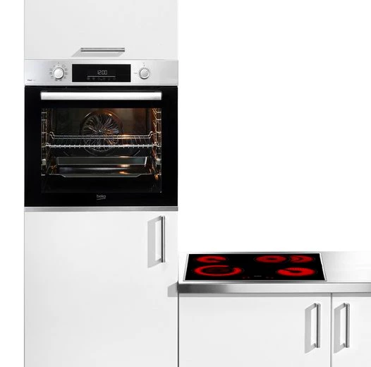 BEKO Backofen-Set BBSM12320XMPEF, mit 1-fach-Teleskopauszug, Pyrolyse-Selbstreinigung