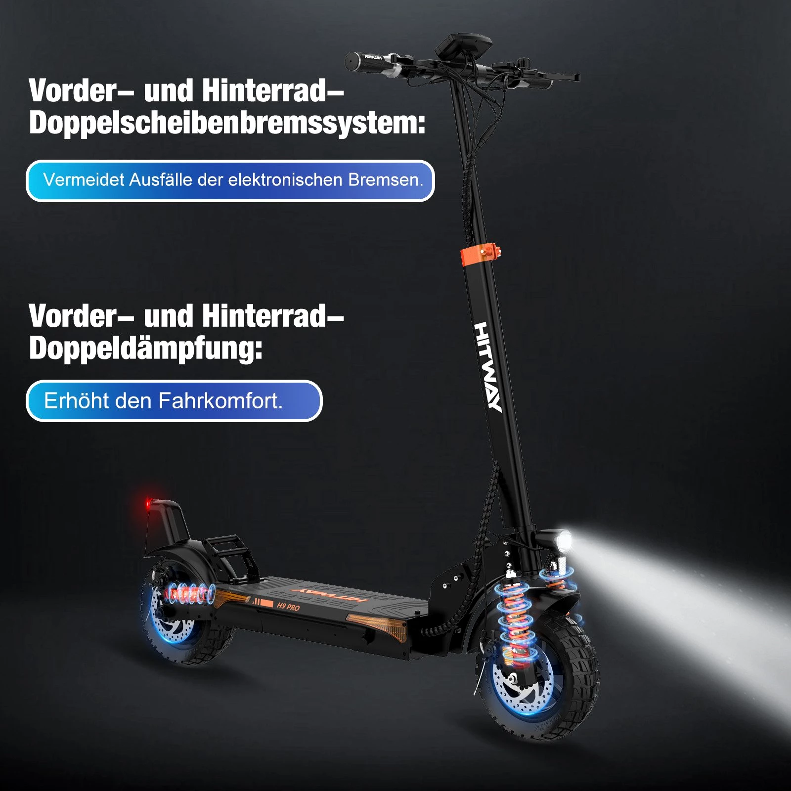 HITWAY E-Scooter 10 Zoll, mit Straßenzulassung ,500W Motor, Max 110km,20.8Ah/27Ah. 500,00 W, 20
